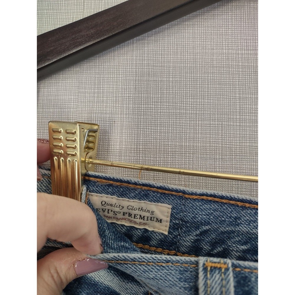 Levis Shorts Premium Denim 28 Blue Jean Cutoffs  Fray High Rise - Picture 3 of 9